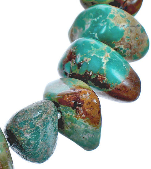 Southwestern Authentic Sterling Silver Turquoise Bead Necklace BX120649